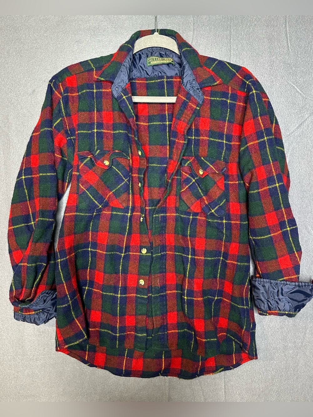 Vintage Levi's Red and Green Plaid Wool Flannel Shirt